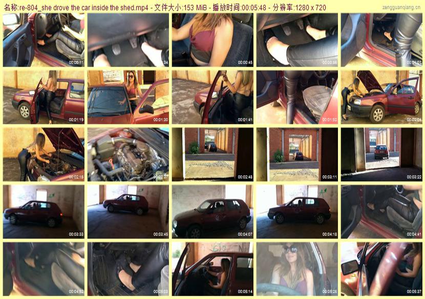 re-804_she drove the car inside the shed